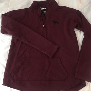 Pink quarter zip pull over